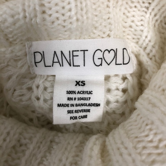 Planet Gold cream cable sweater, NWT, XS - Picture 6 of 6
